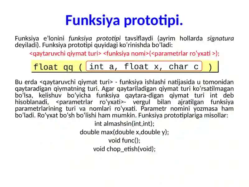 C++ tilida funksiya parametrlari 2