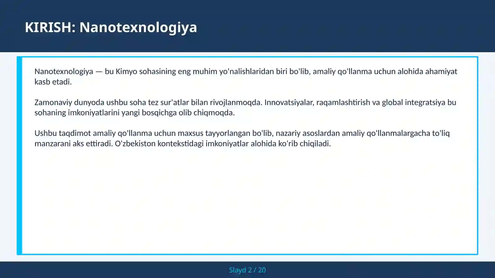 NANOTEXNOLOGIYA 2