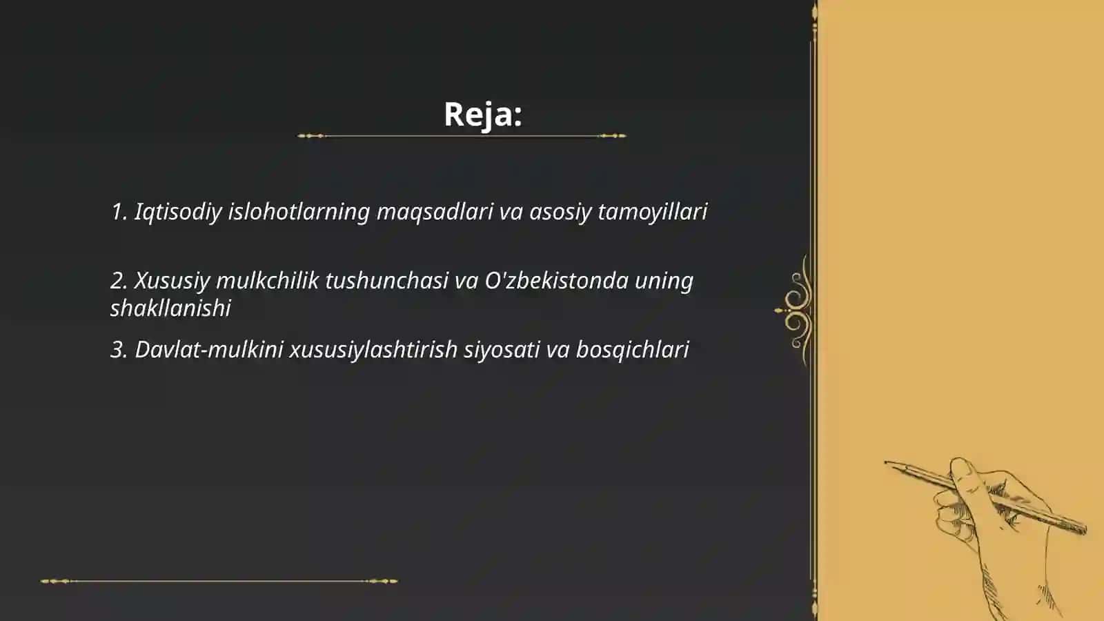 Iqtisodiy islohotlar, xususiy mulkchilikning shakillanishi 2