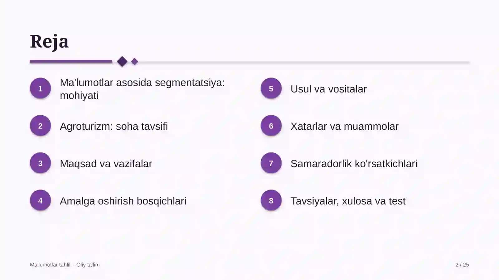 Agroturizmda ma'lumotlar asosida segmentatsiya qilish 2