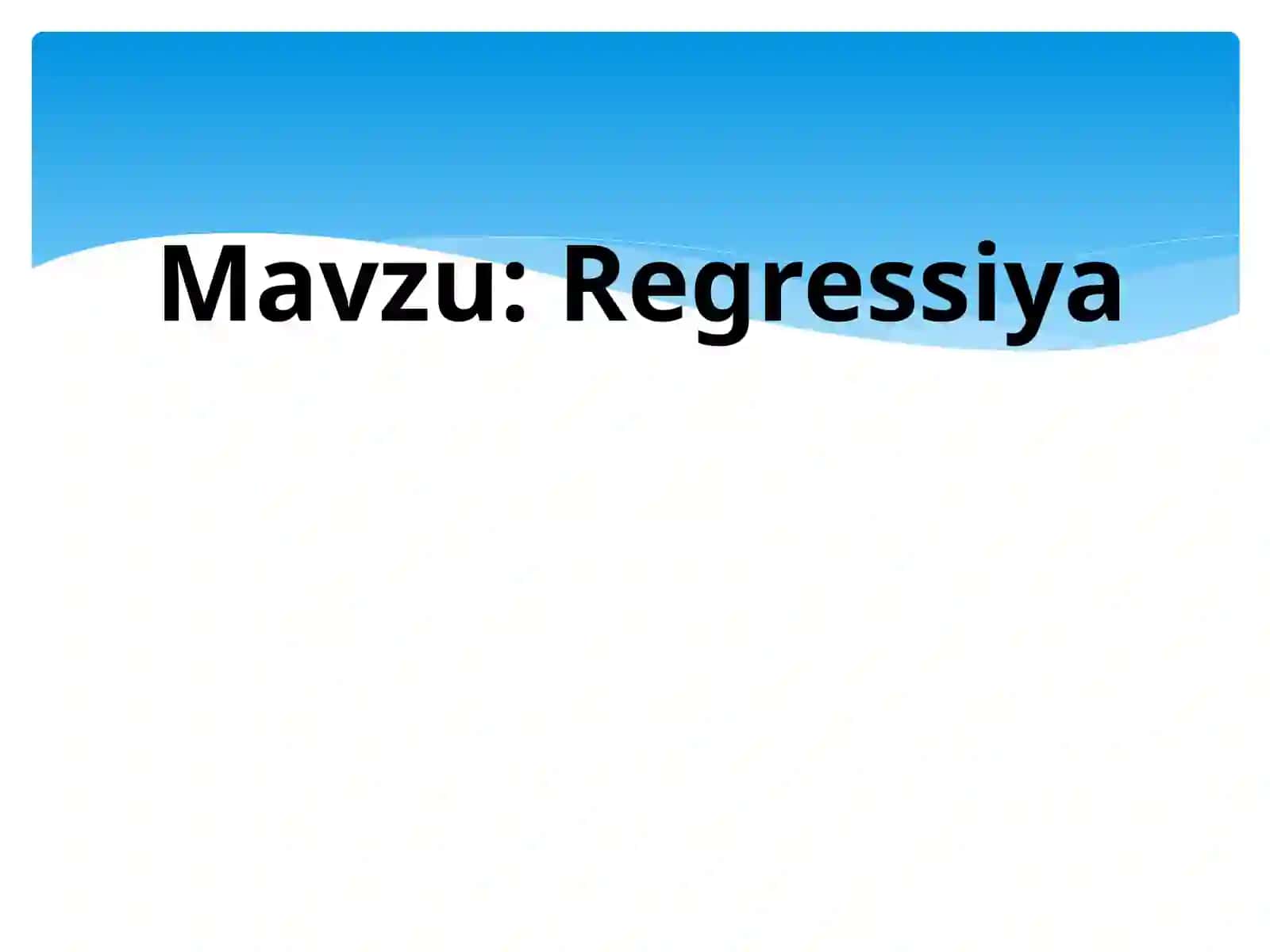 Regressiya 2