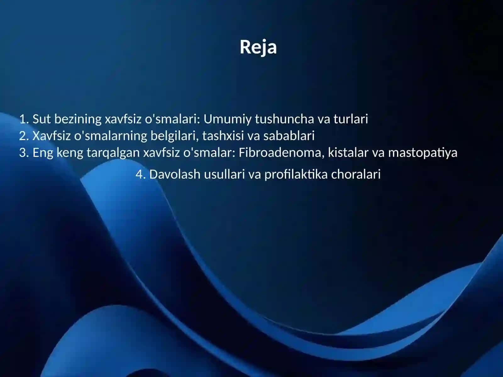 Xavfsiz o'smalar (sut bezi) 2