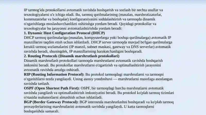 IP Tarmoqlararo O'zaro Aloqa Protokoli 2