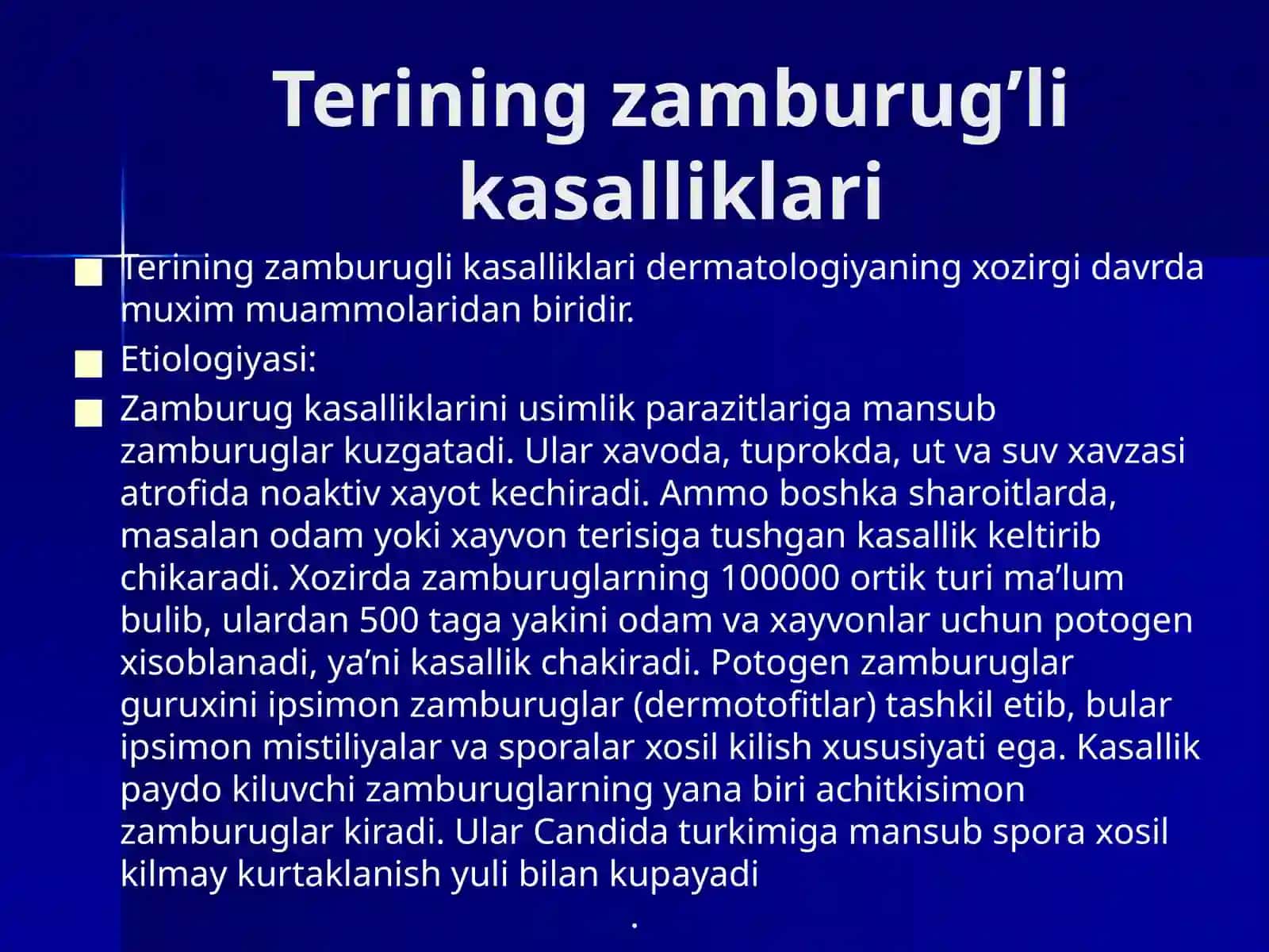 Teri-tanosil kasalliklari 2