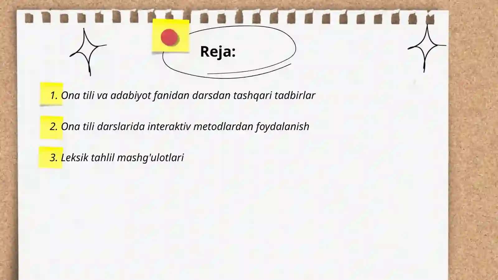 Ona tilidan sinfdan tashqari ishlar 2