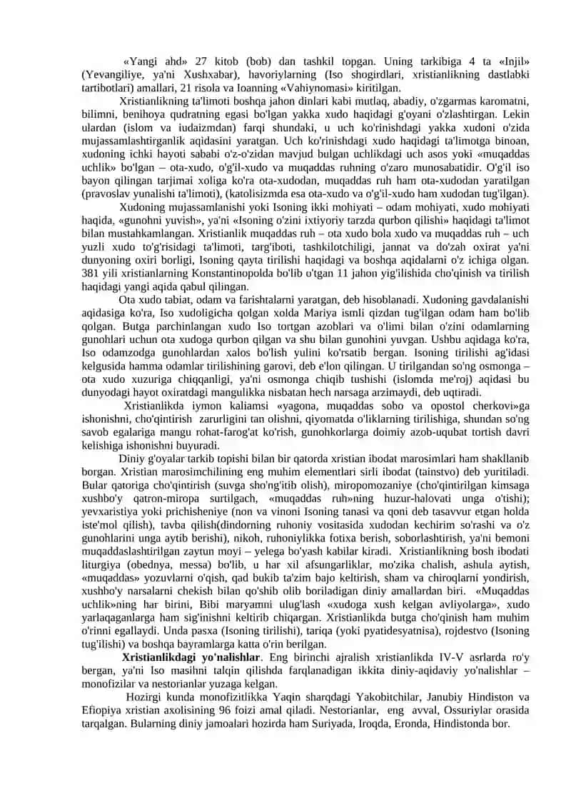 Xristianlik Dinini O'rganish 2