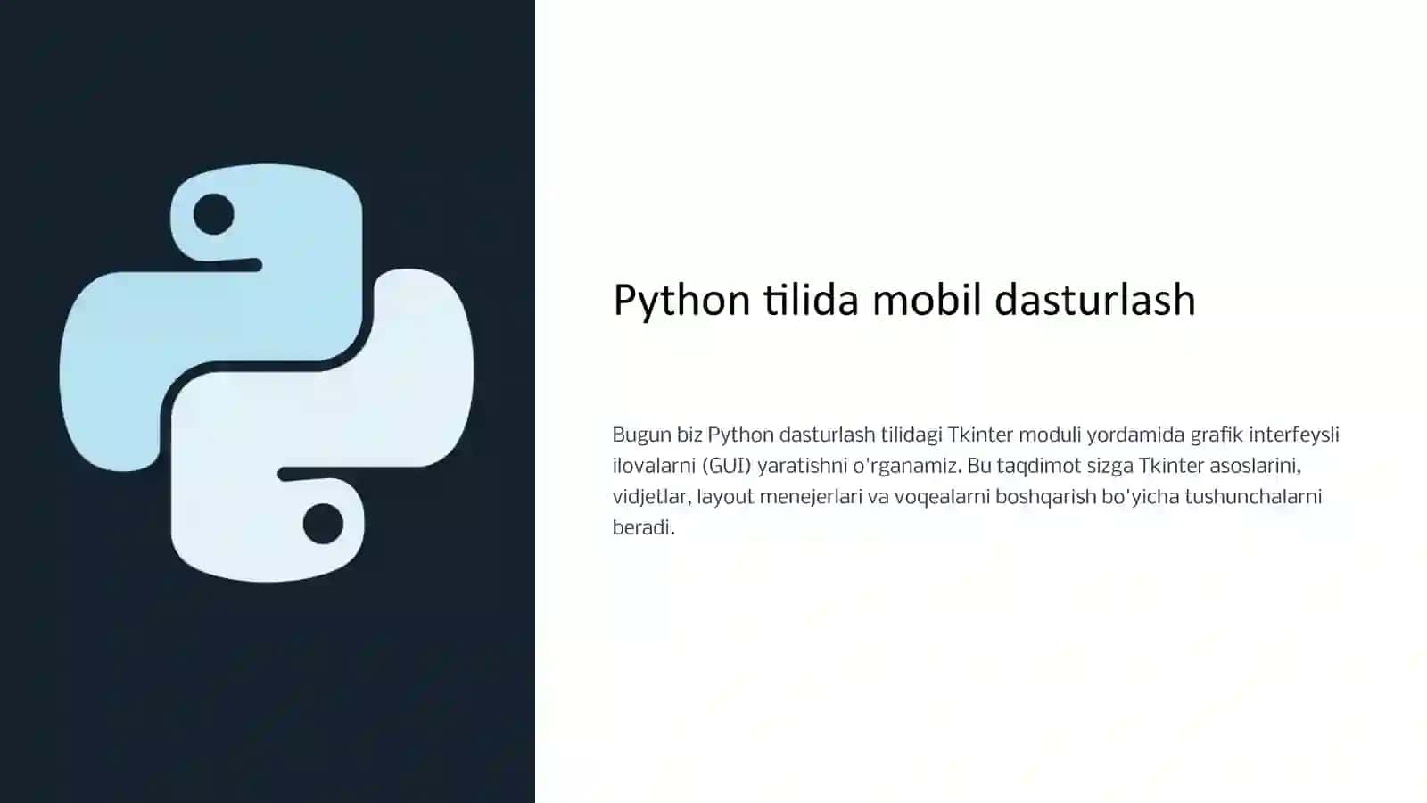 PYTHON TILIDA DASTURLASH 2