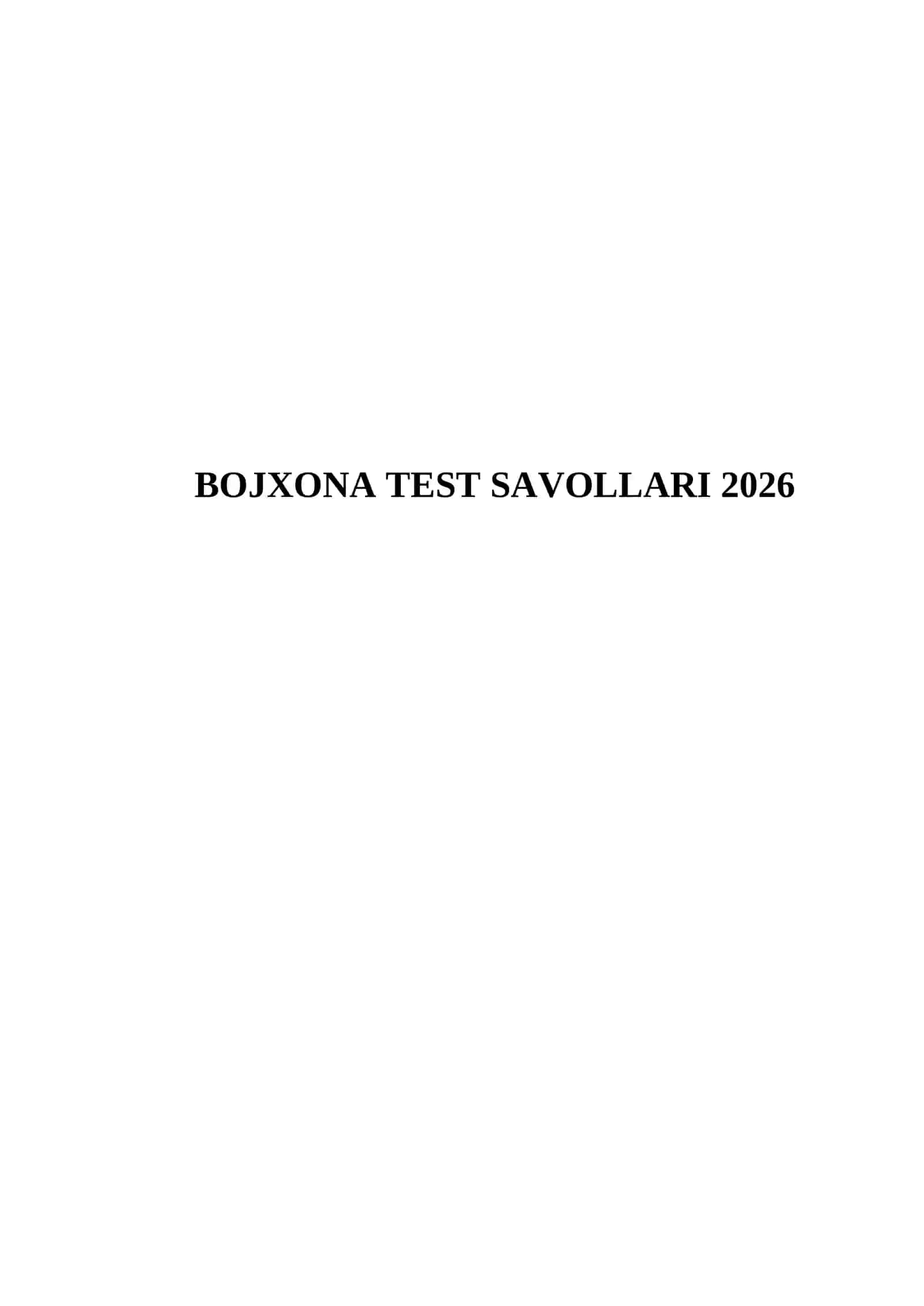 BOJXONA TEST SAVOLLARI 2026 2