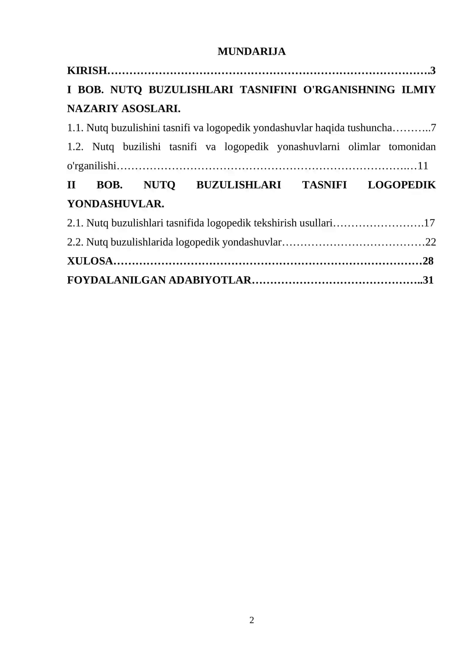 NUTQ BUZILISHLARI TASNIFI VA LOGOPEDIK YONDASHUVLAR 2