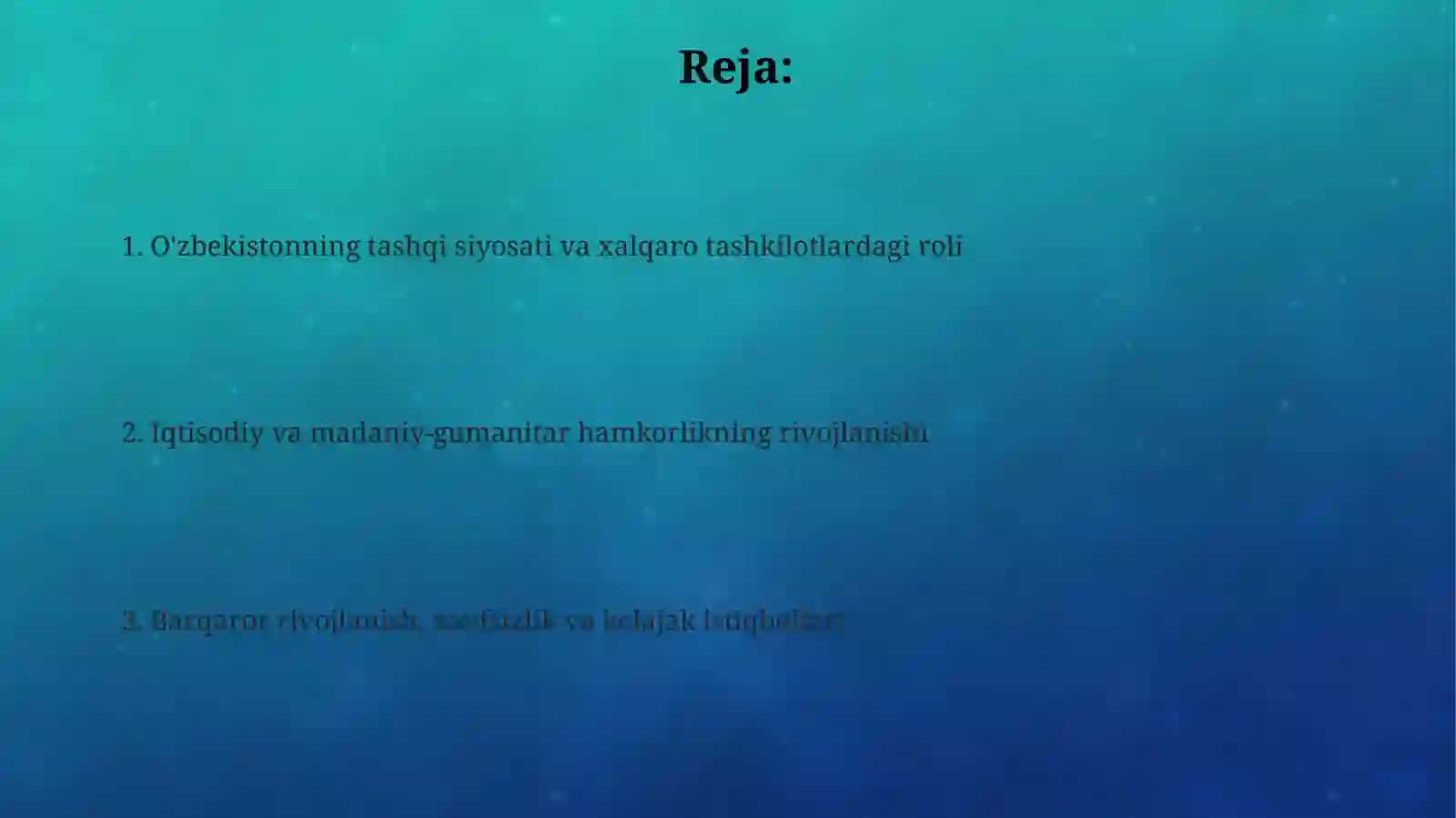 O'zbekiston va jahon hamjamiyati 2