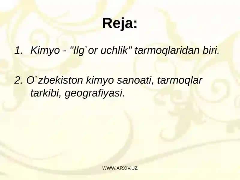 O`zbekistonning kimyo sanoati 2