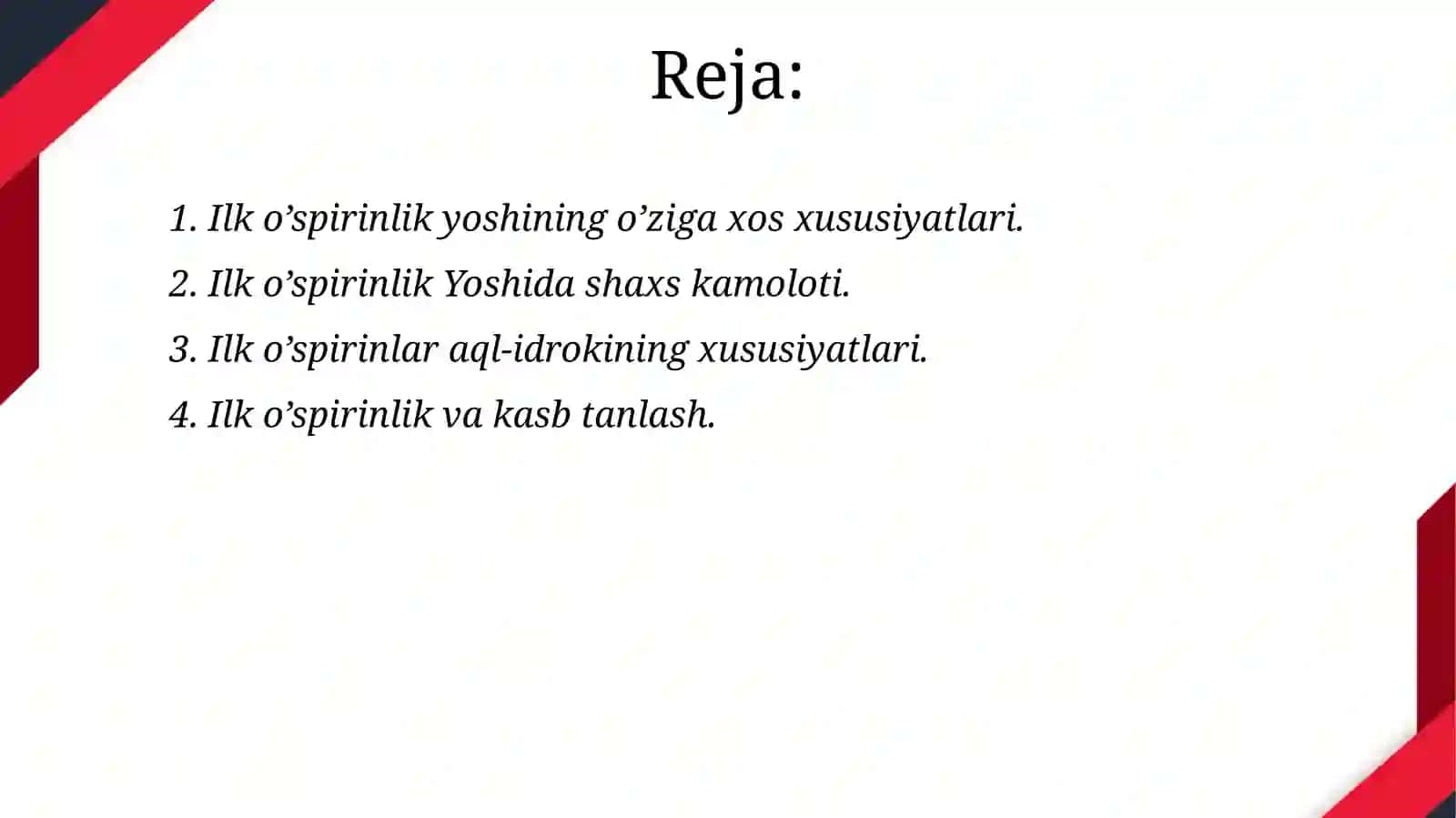 O'spirinlik davri 2
