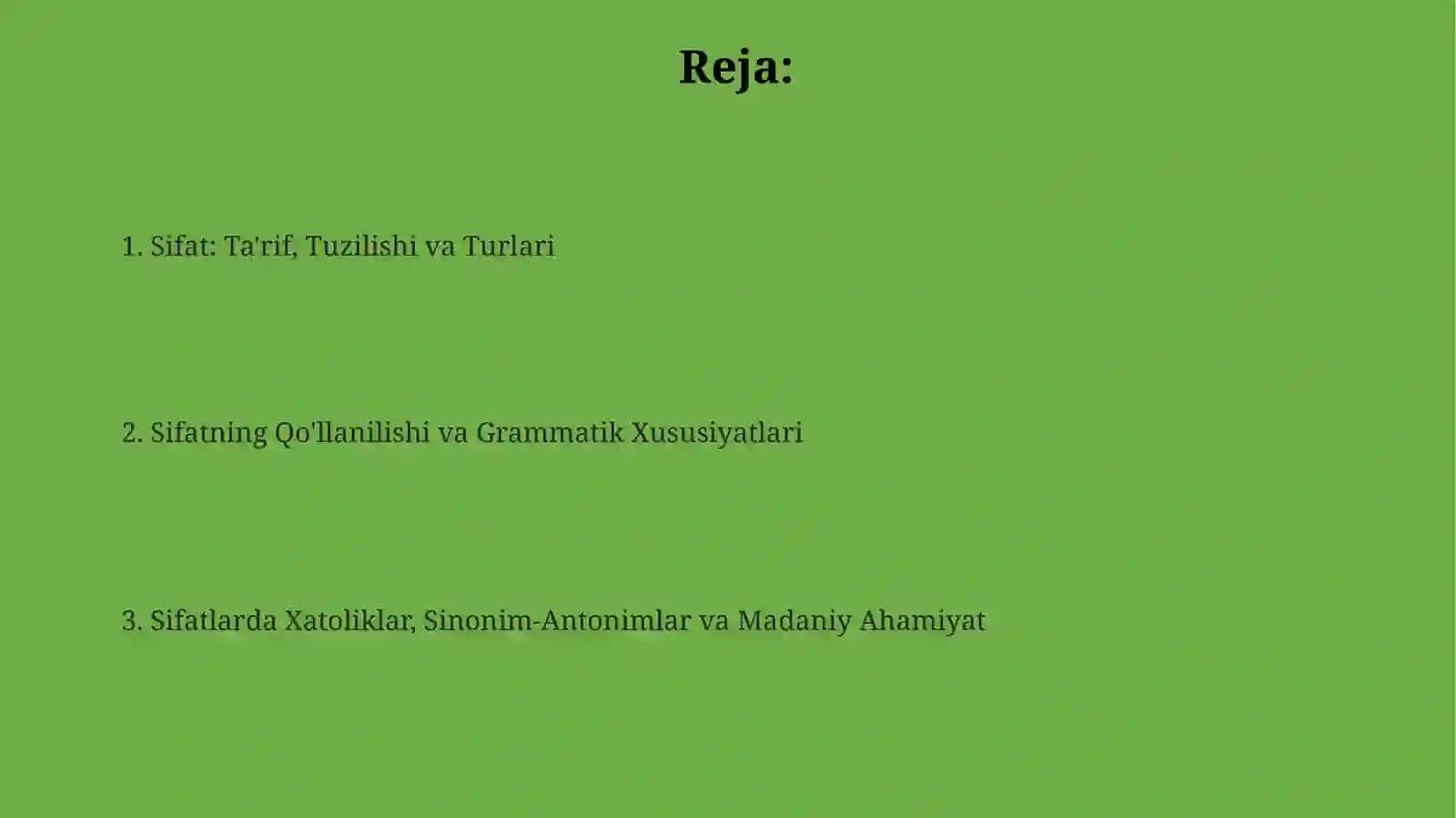 Sifat so'z turkumi 2