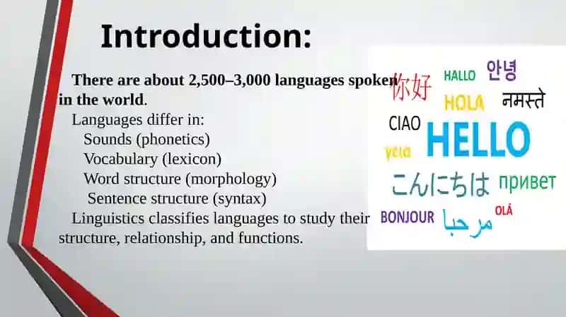 Basic Classifications of Languages 2