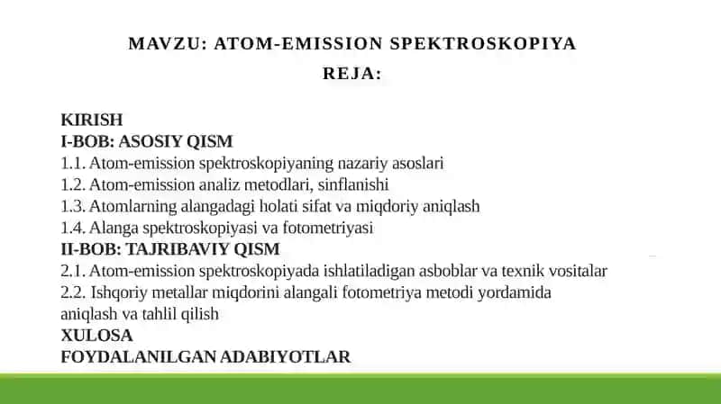 Atom-emission spektroskopiya 2