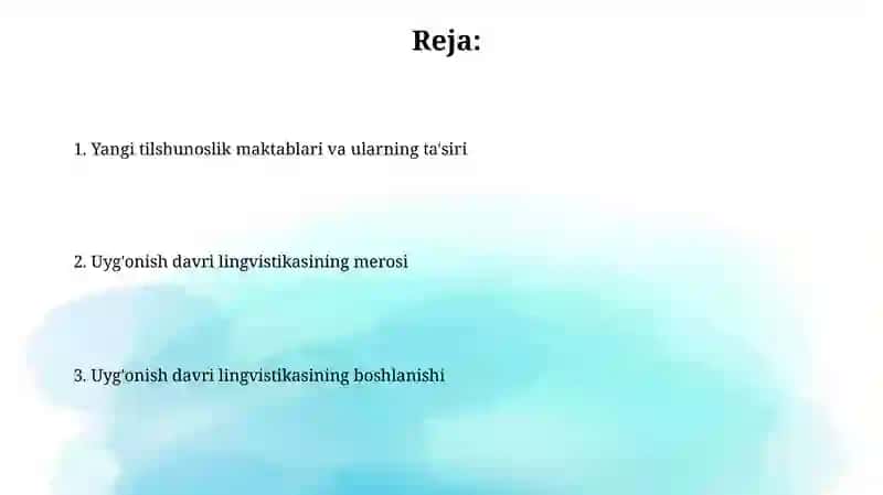 Yevropada uyg'onish davri tilshunosligi 2