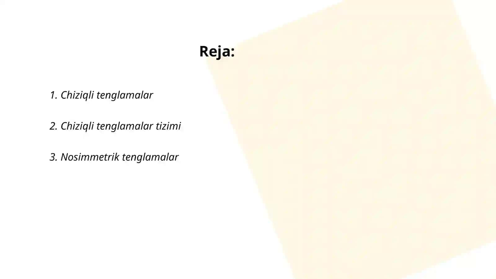 Chiziqli tenglamalar 2