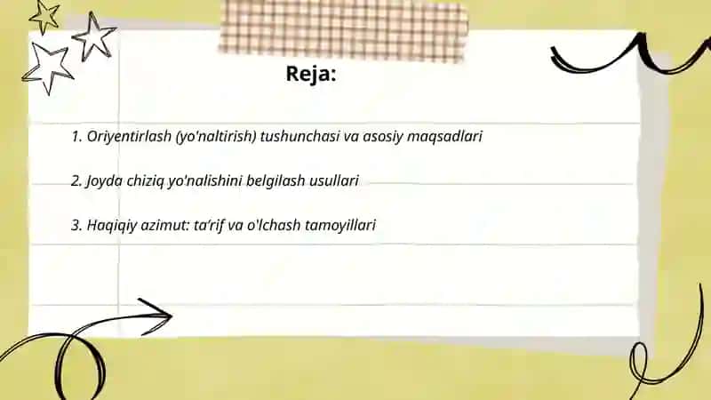 Oriyentirlash (yo'naltirish) 2