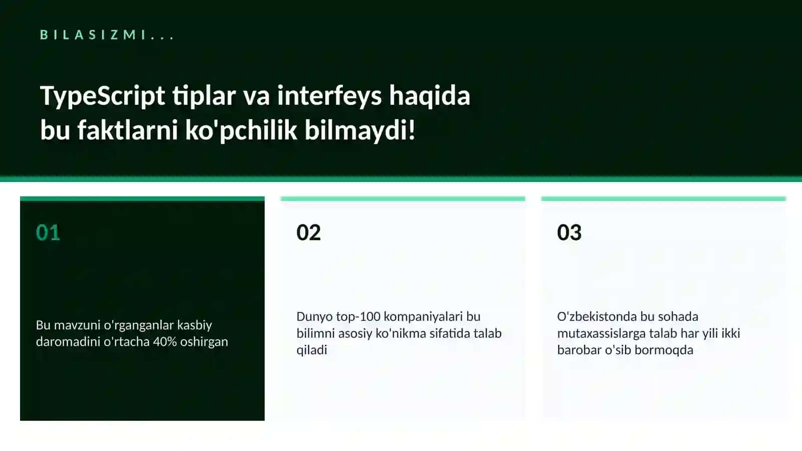 TypeScript tiplar va interfeys 2