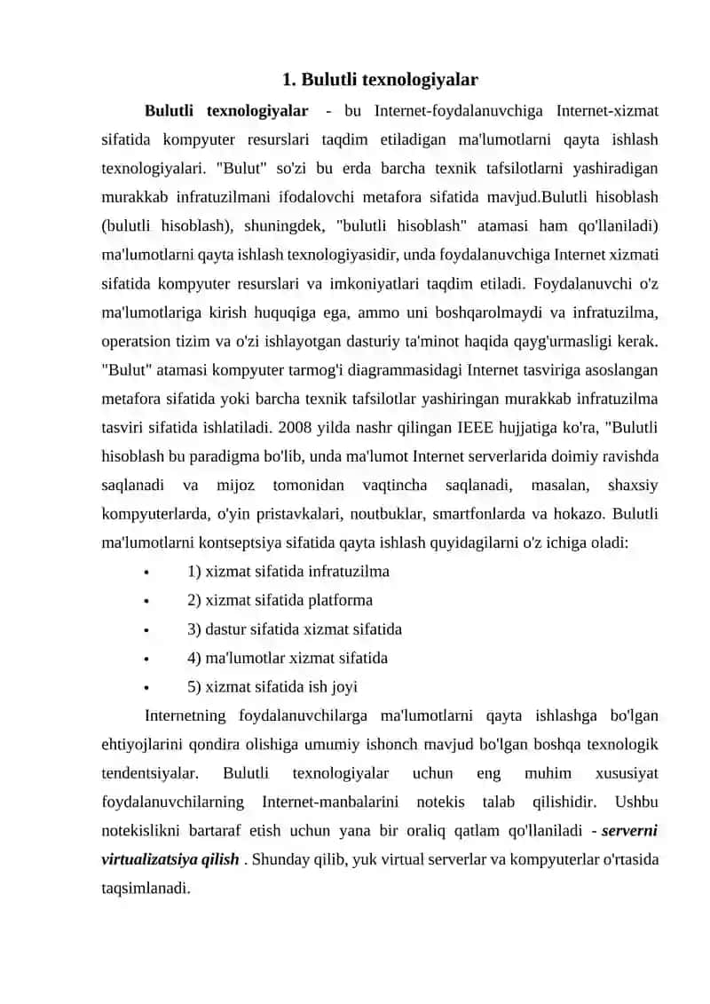 Bulutli texnologiyalar 2