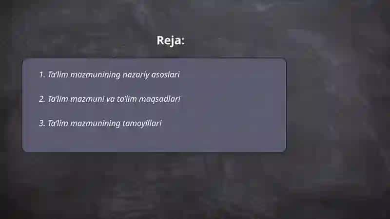 Ta’limning mazmuni 2