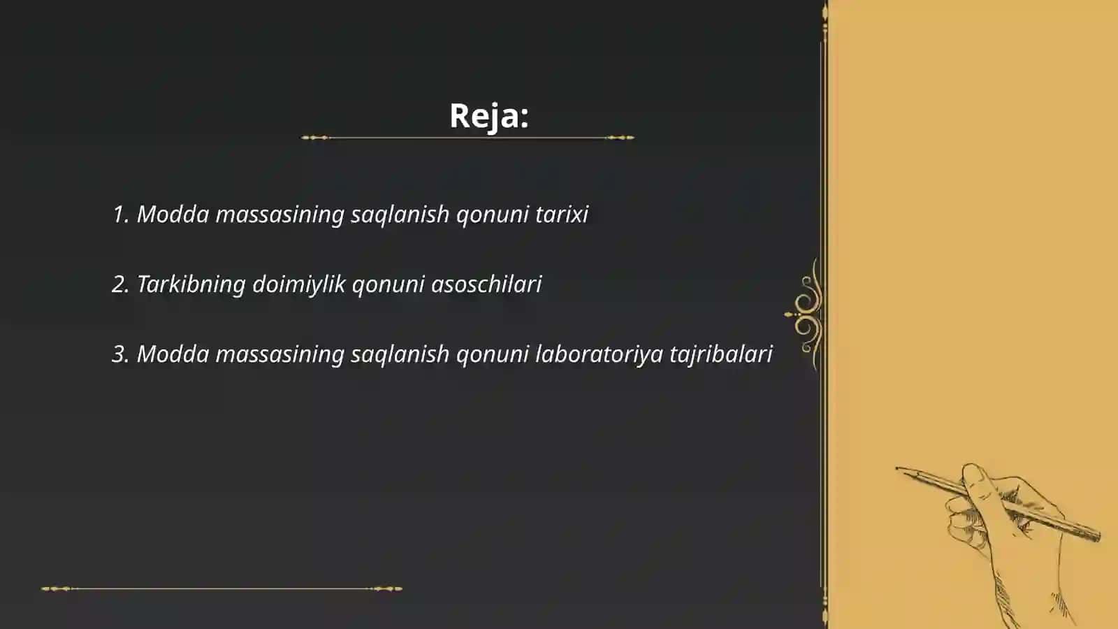 Modda massasining saqlanish qonuni va tarkibning doimiylik qonuni 2