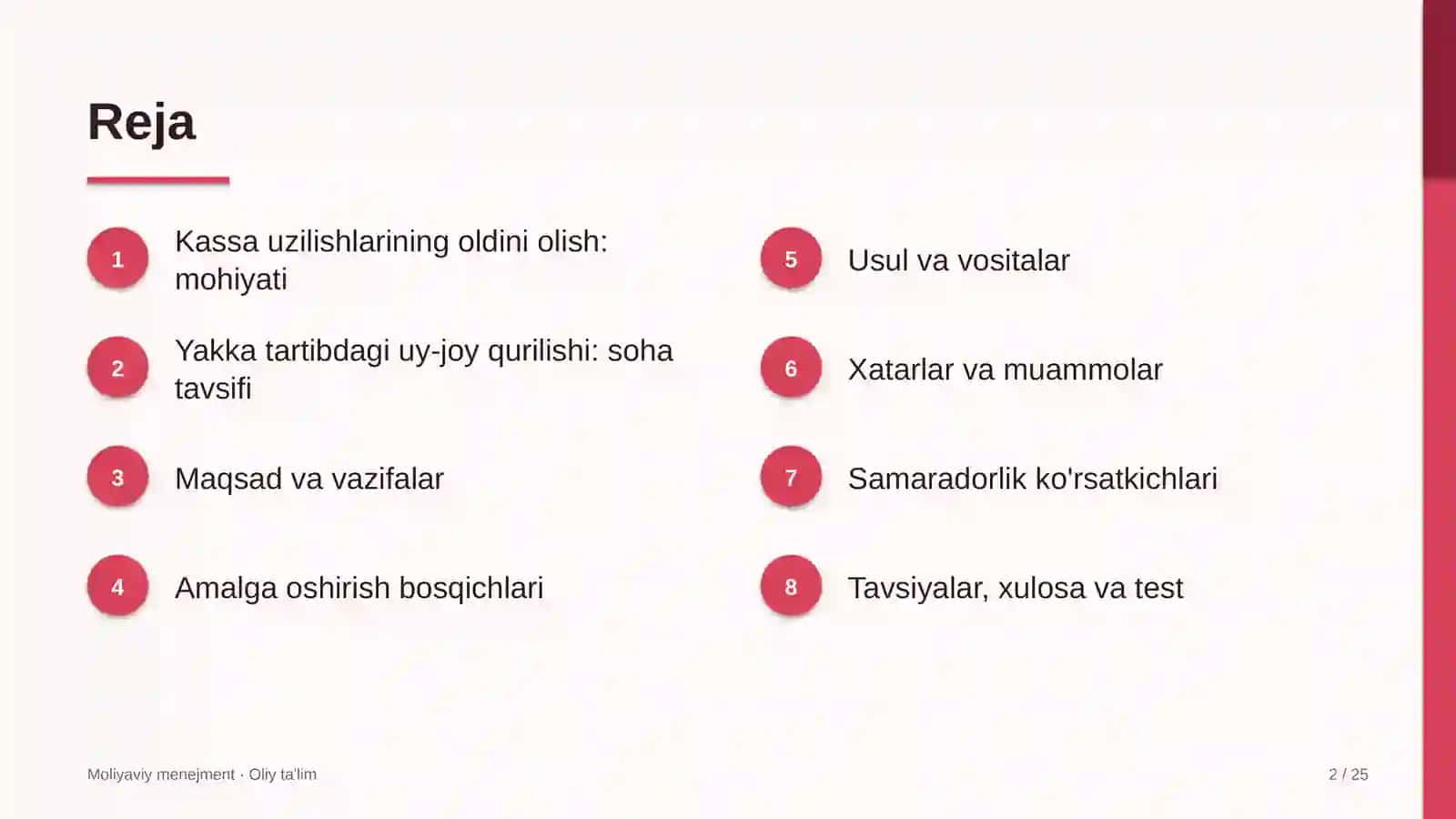 Yakka tartibdagi uy-joy qurilishida kassa uzilishlarining oldini olish 2