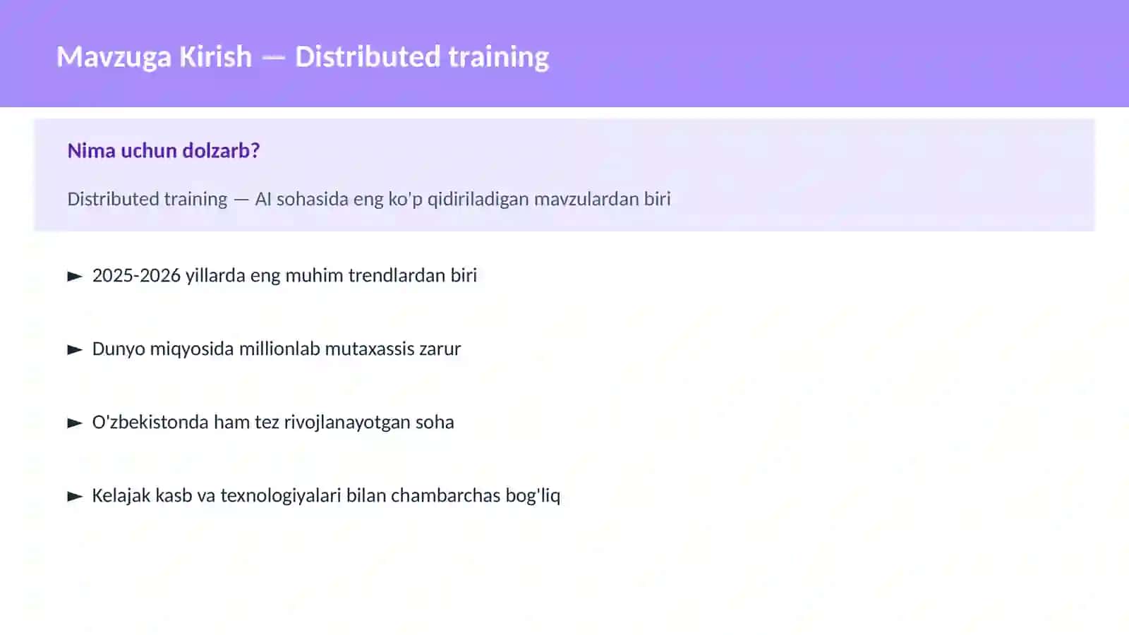 Distributed training 2