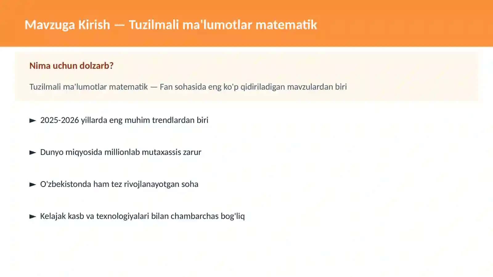 Tuzilmali ma'lumotlar matematik 2