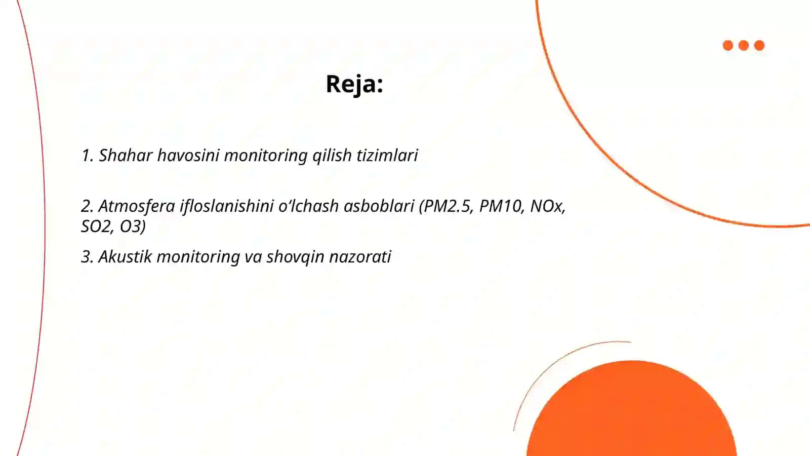 Ekologik monitoring va shahar muhitini nazorat qilish vositalari 2