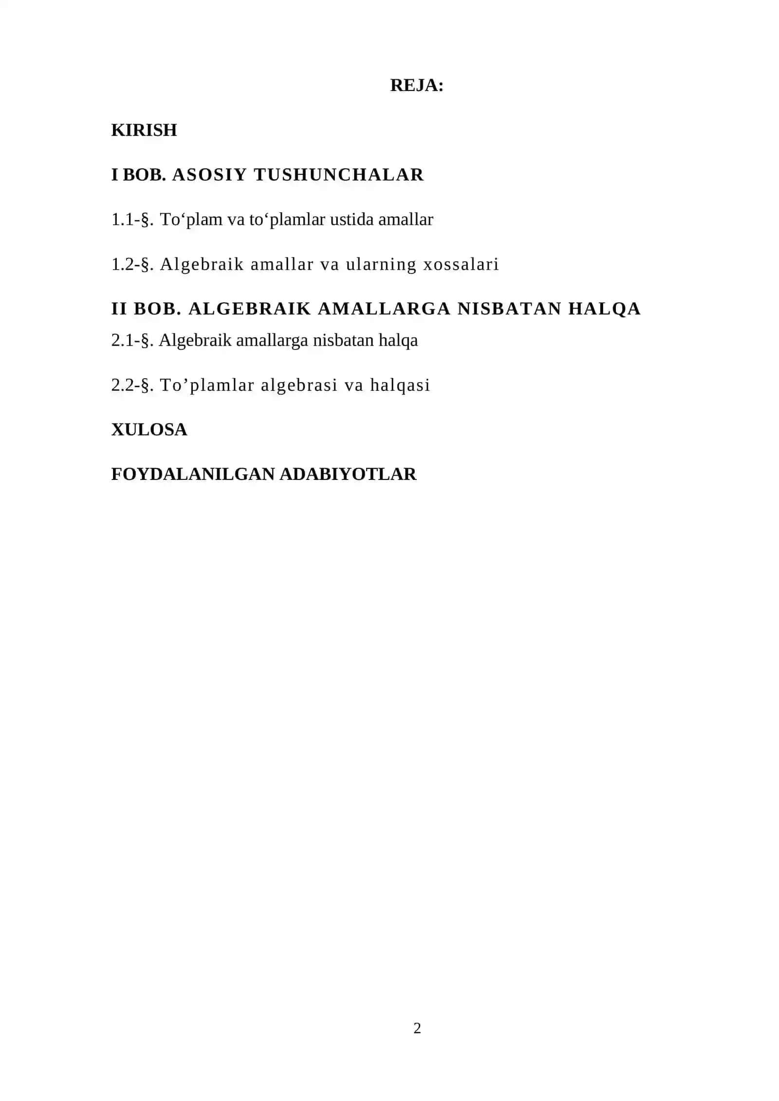 Halqa va uning xossalari 2
