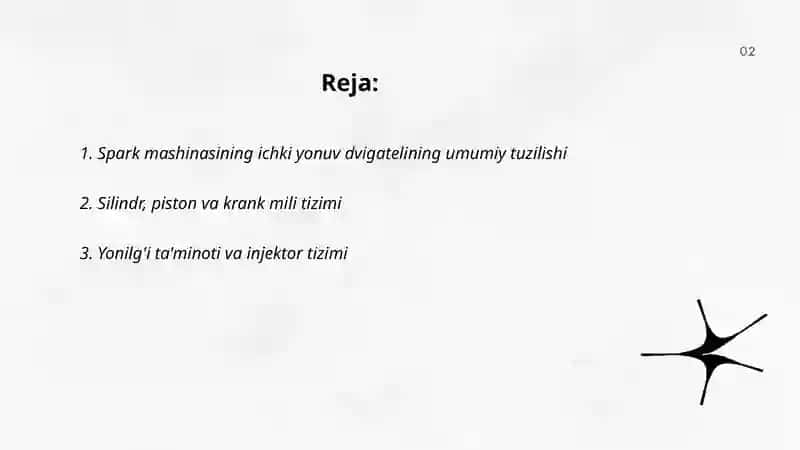 Spark mashinasining ichki yonuv dvigateli 2