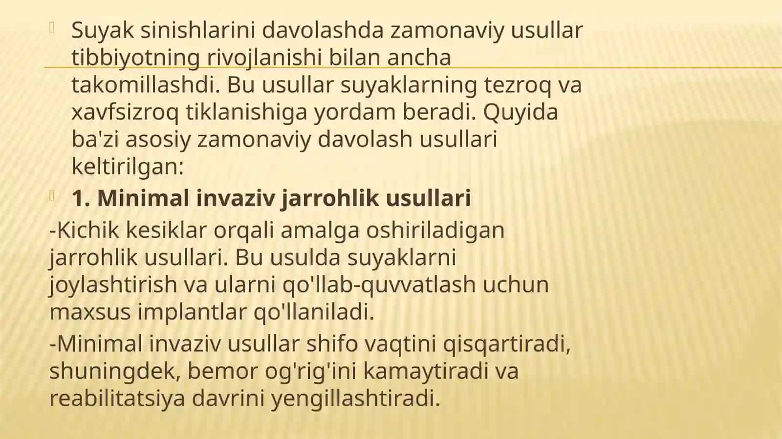 Suyak sinishlarida zamonaviy davolash usullari 2