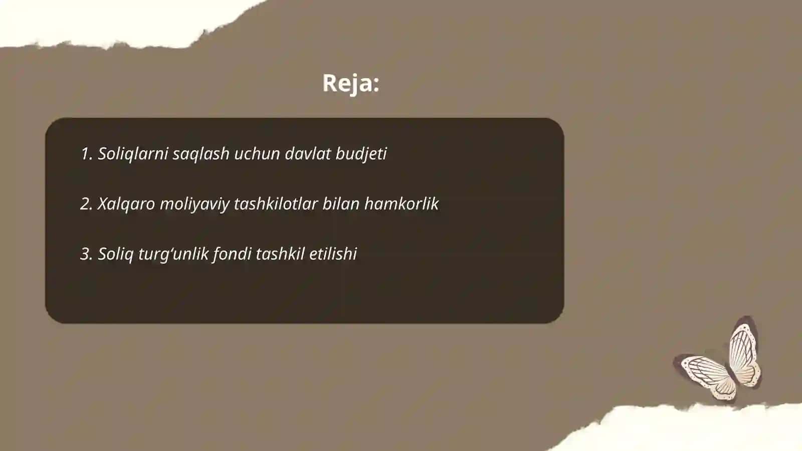 Soliqlarni saqlash tizimi harajatlarini moliyalashtirish manbalari 2