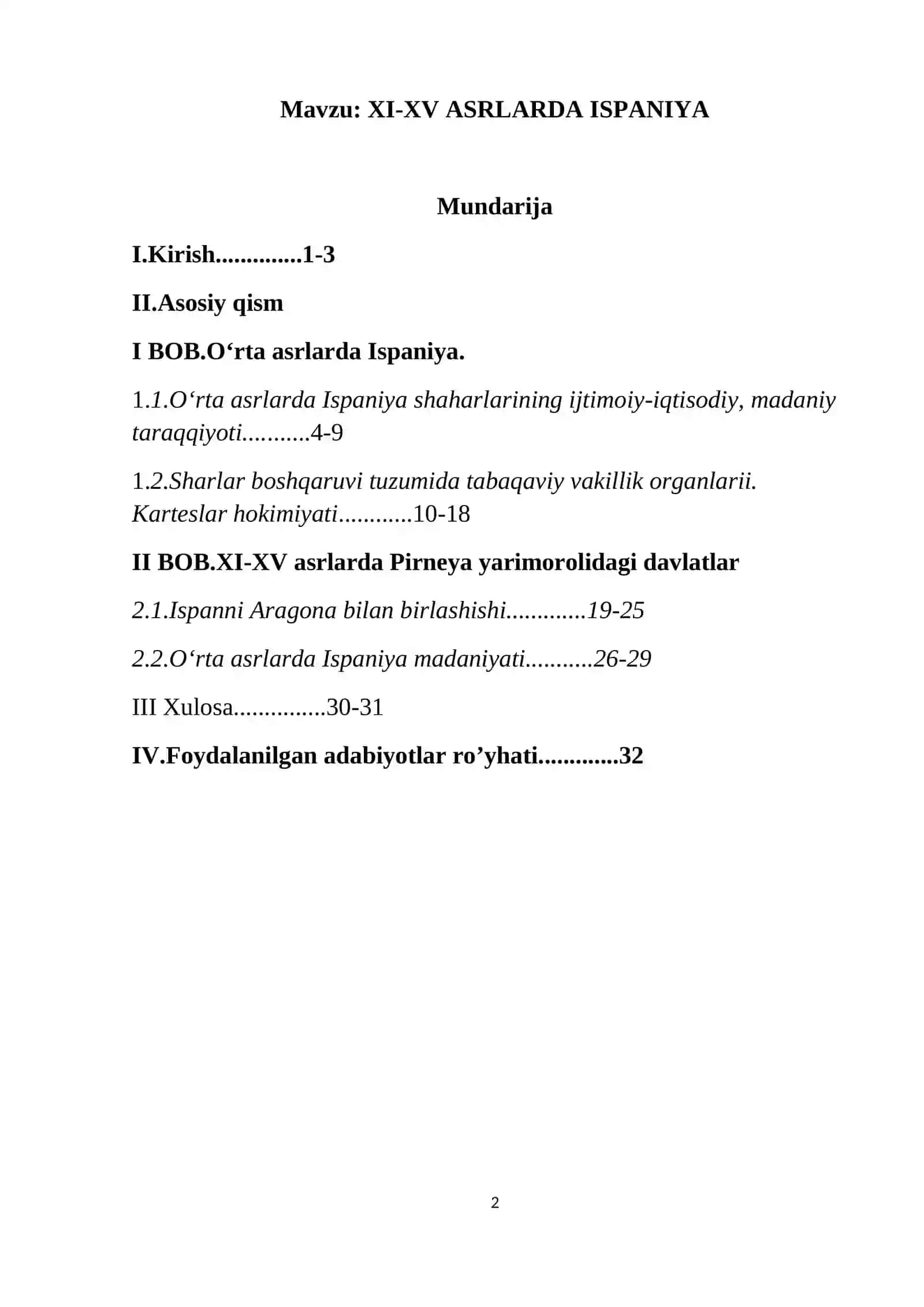 XI-XV ASRLARDA ISPANIYA 2