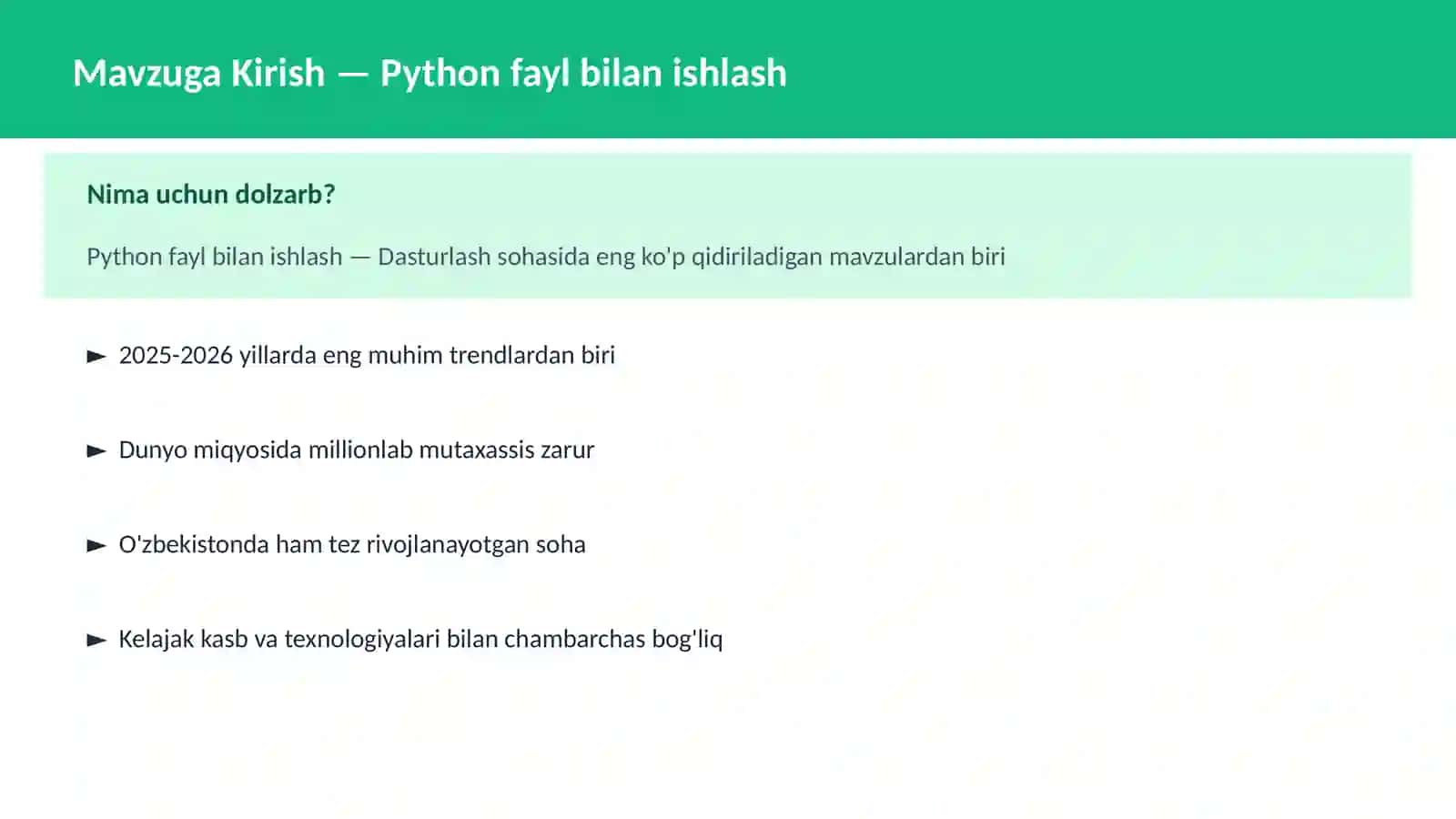 DASTURLASH | PYTHON DASTURLASH 2