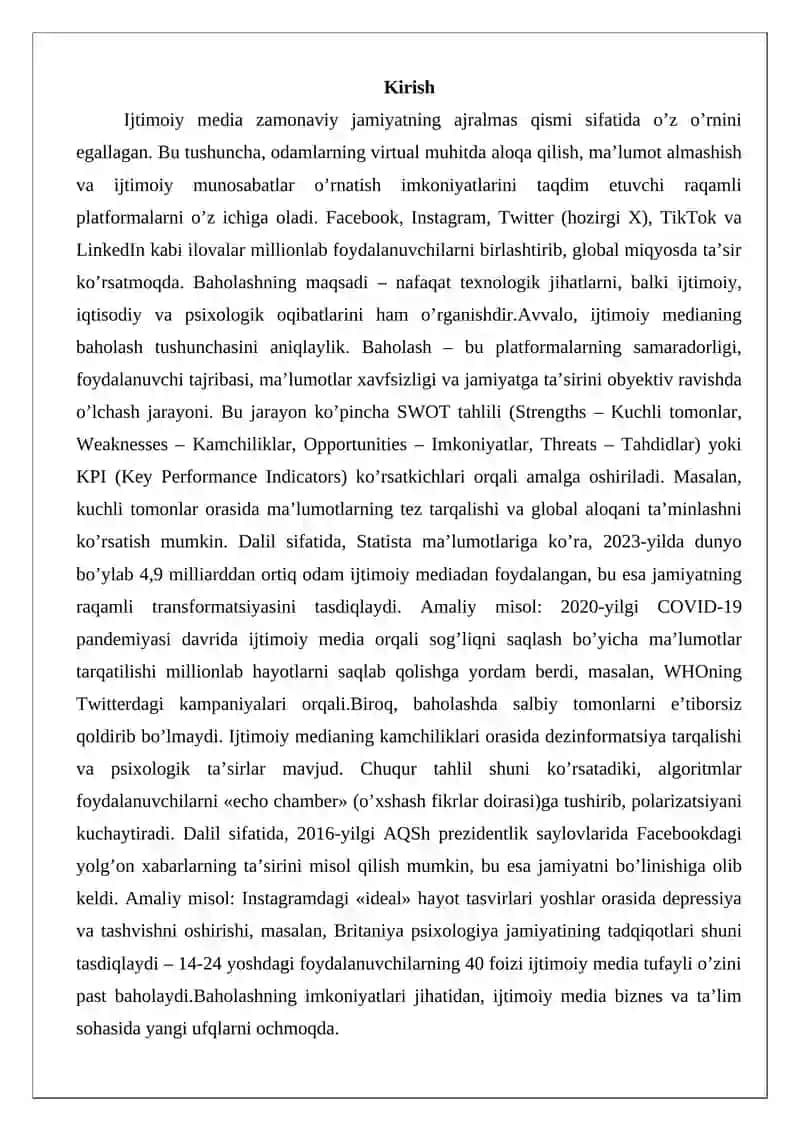 Ijtimoiy mediani baholash 2