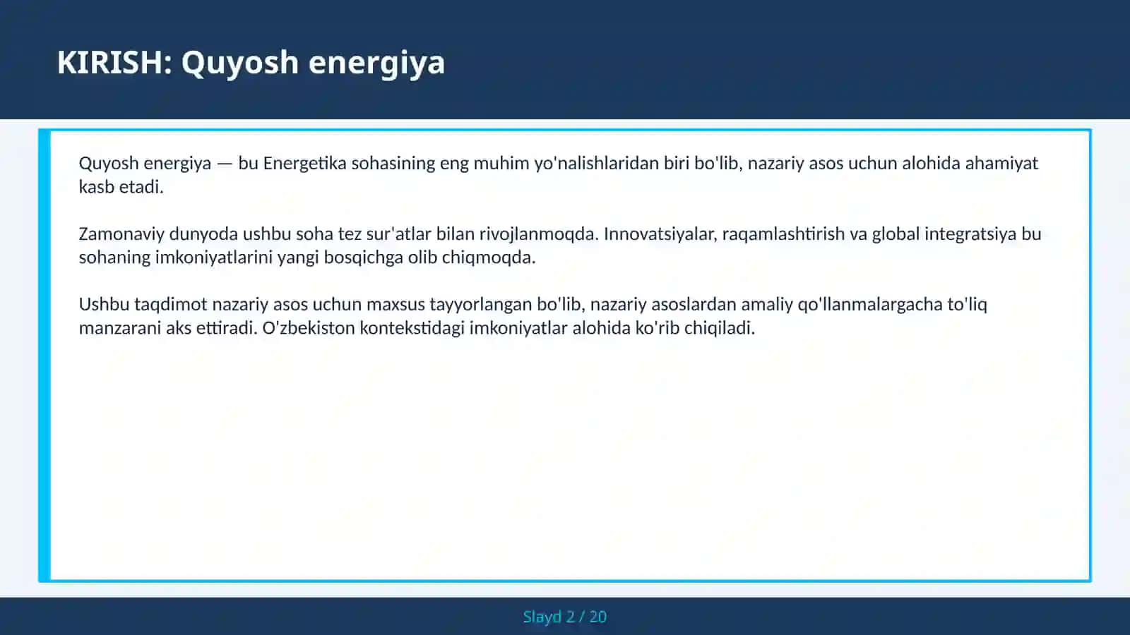 Quyosh energiya 2