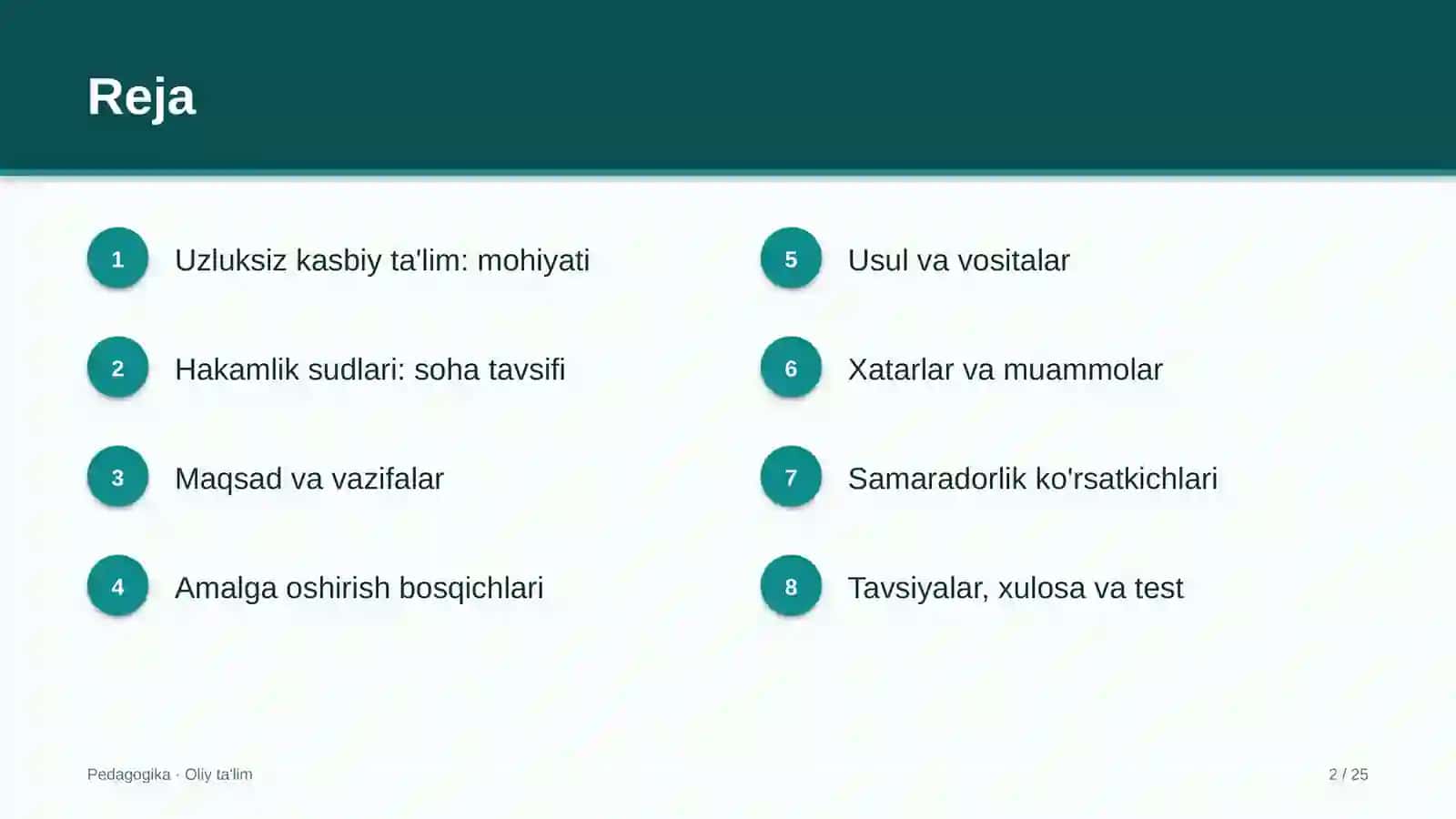 Hakamlik sudlarida uzluksiz kasbiy ta'lim 2