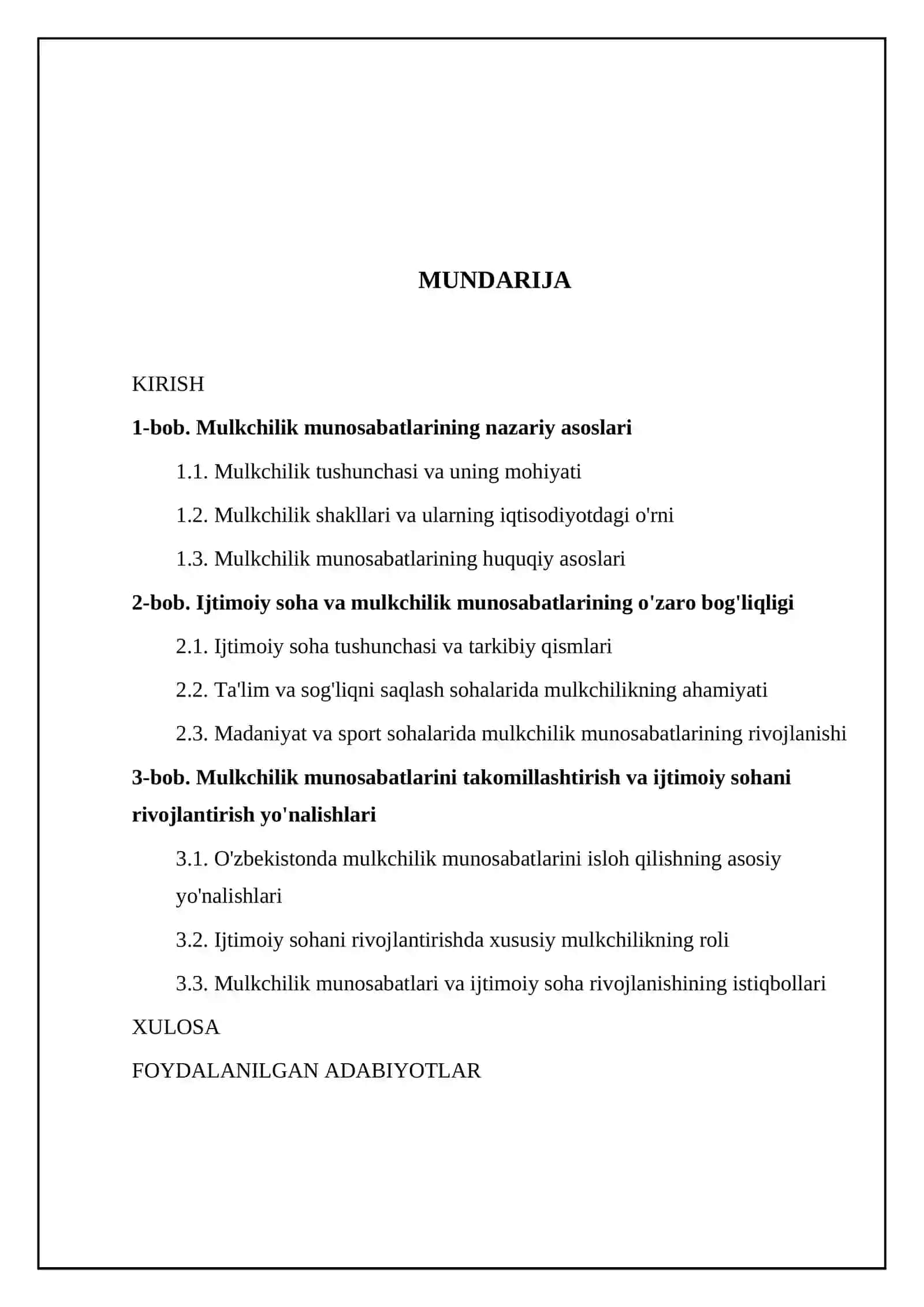 Mulkchilik munosabatlari va ijtimoiy soha 2