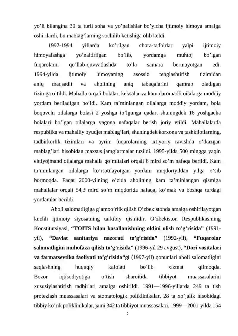 O’ZBEKISTON RESPUBLIKАSIDАGI IJTIMOIY SOHADAGI ISLOHOTLAR 2