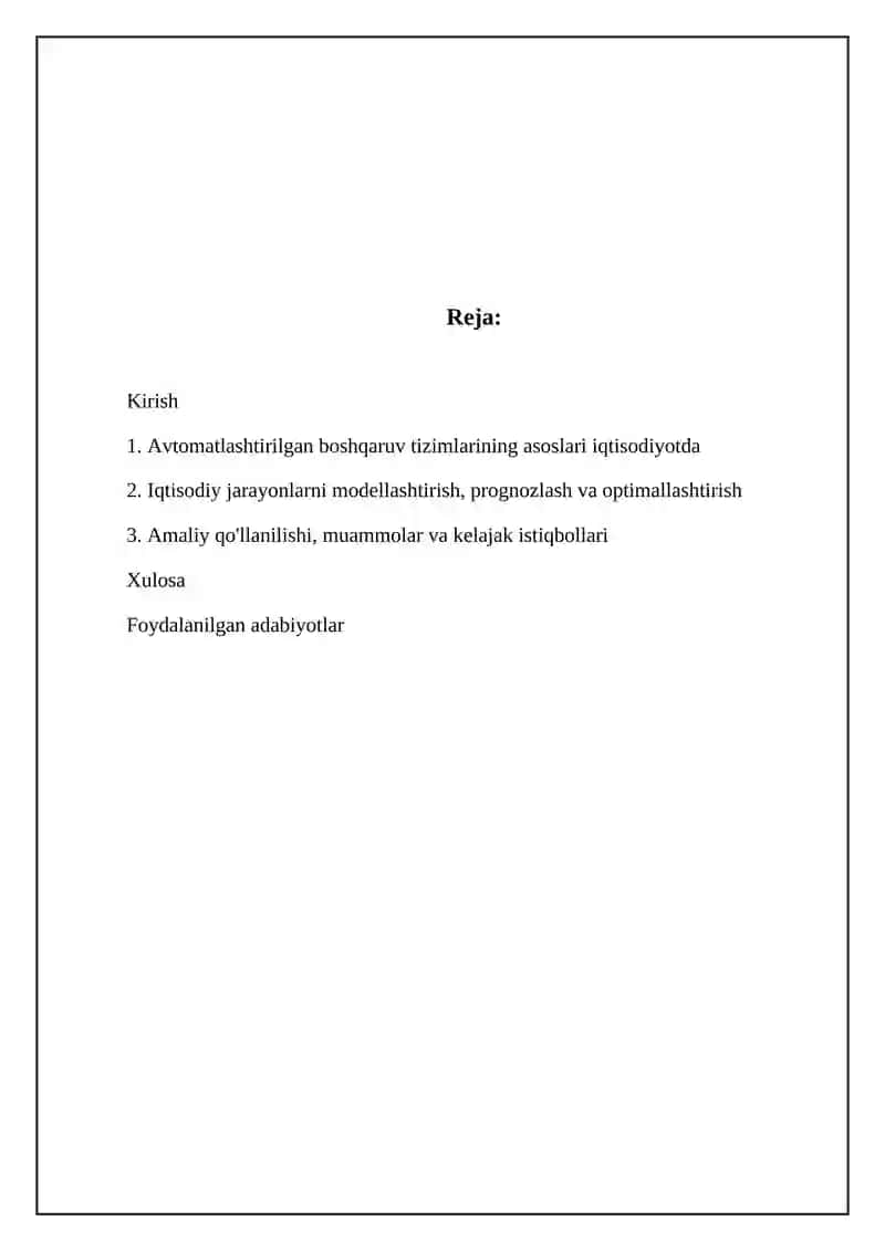 Iqtisodiyotda avtomatlashtirilgan boshqaruv tizimlari 2