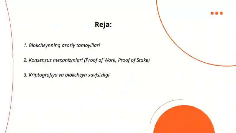 Blokcheynning asosiy tamoyillari 2