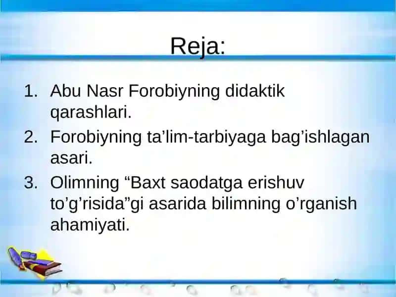 Abu Nasr Farobiyni ta'lim-tarbiyaga oid qarashlari 2