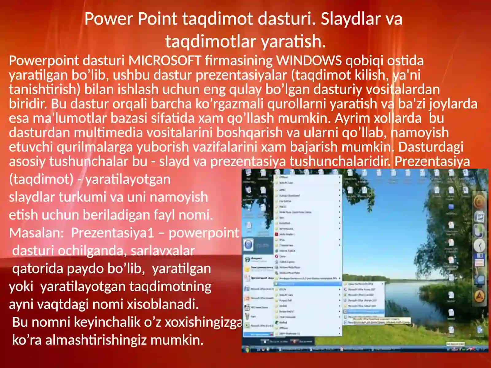 Power Point taqdimot dasturi 2