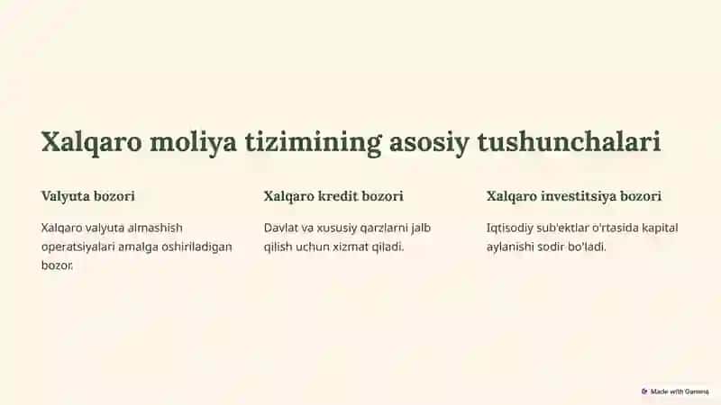 Xalqaro moliya tizimi 2