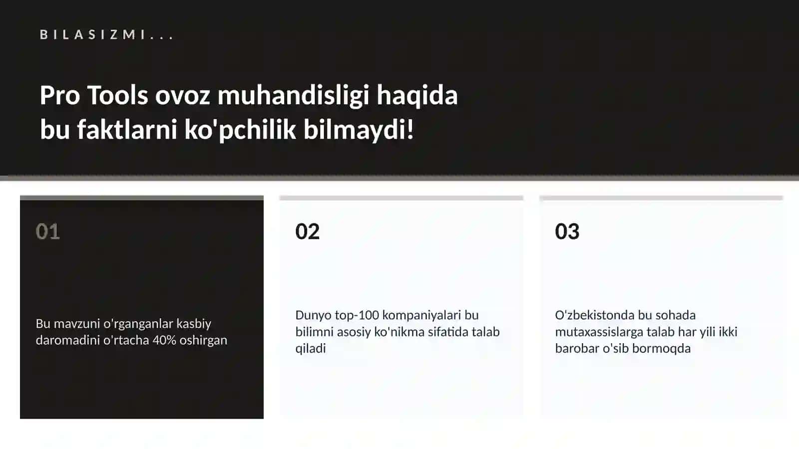Pro Tools ovoz muhandisligi 2