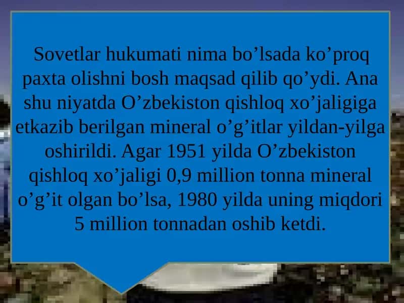 O’zbekishi paxta ishi siyosati 2