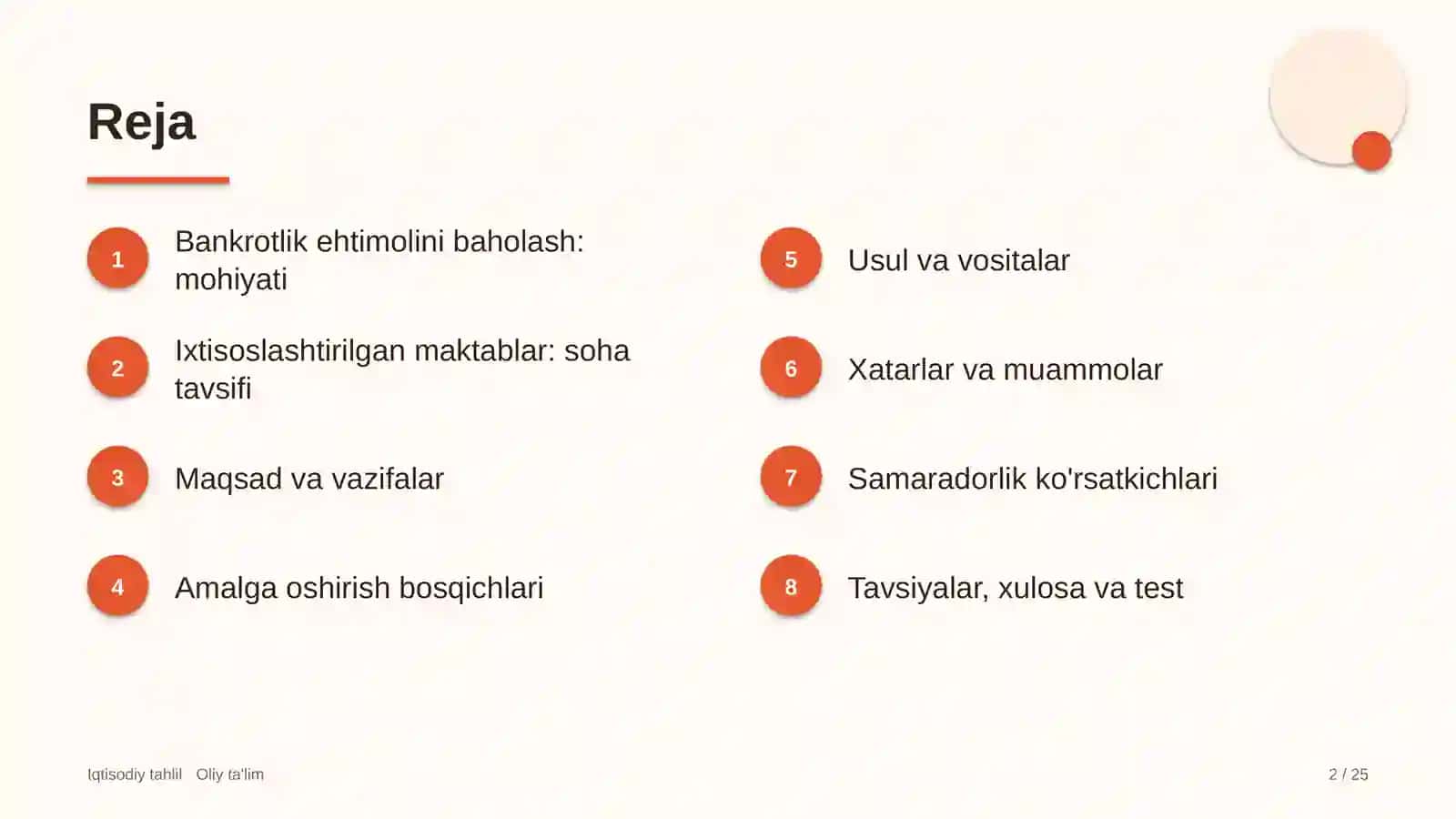 Ixtisoslashtirilgan maktablarda bankrotlik ehtimolini baholash 2