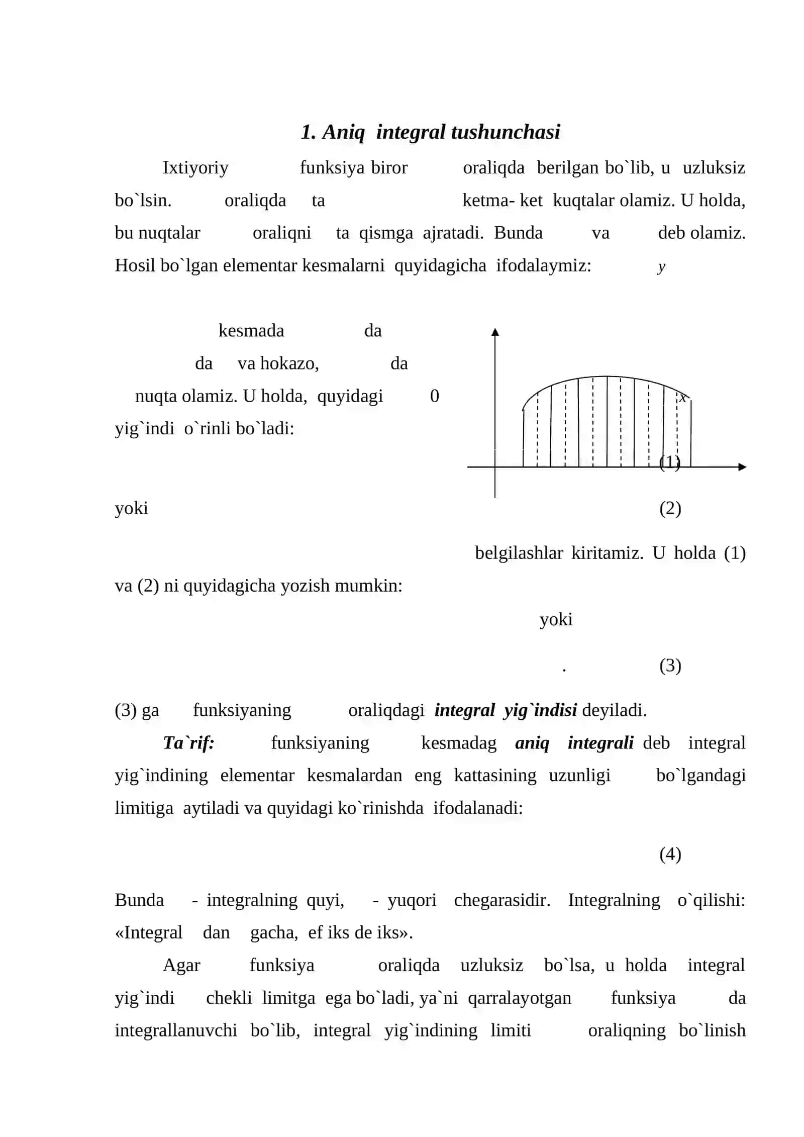 Aniq  integral  va uni hisoblash 2